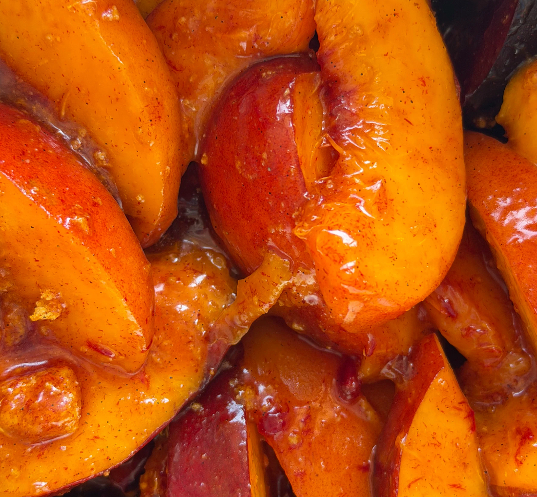 Saffron Stone Fruit Cobbler