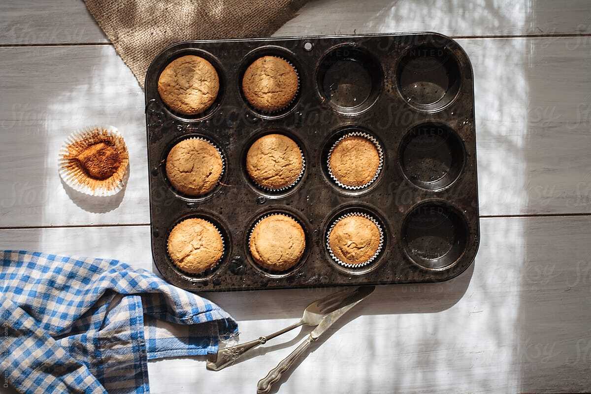 Saffron Muffins in a rustic pan 