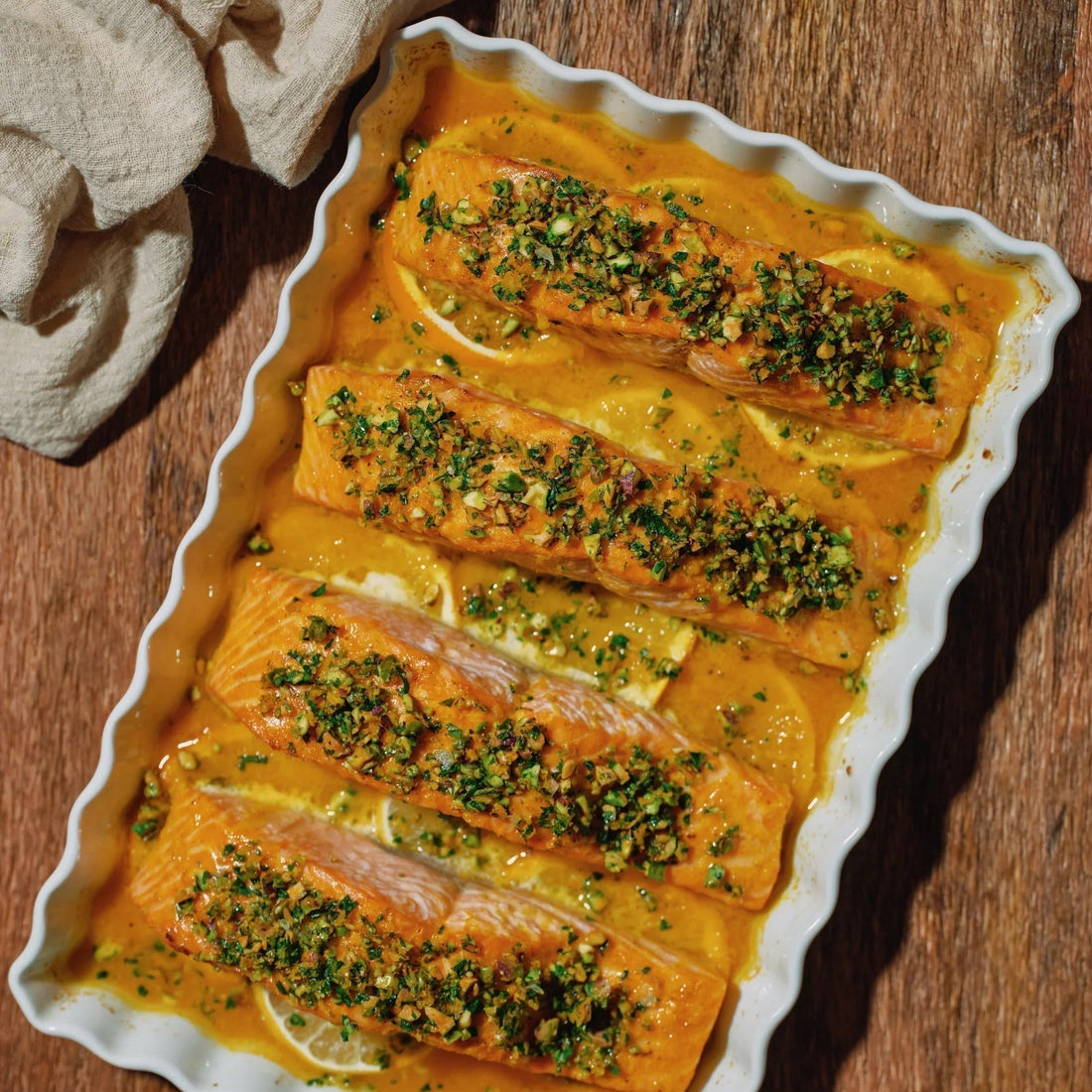 Saffron Citrus Baked Salmon