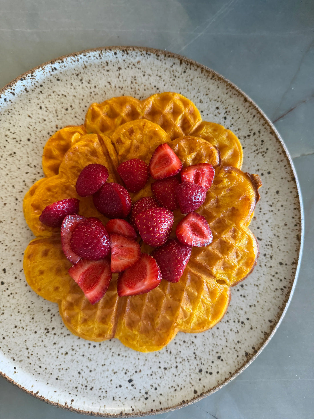 Saffron Protein Waffles