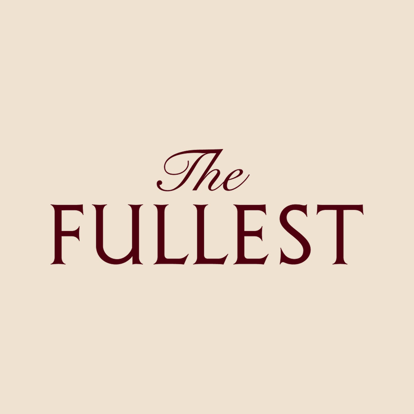 The THE FULLEST Gift Card features the brand's name in maroon serif font on a beige background, creating a feeling of wellness, warmth, and balance.