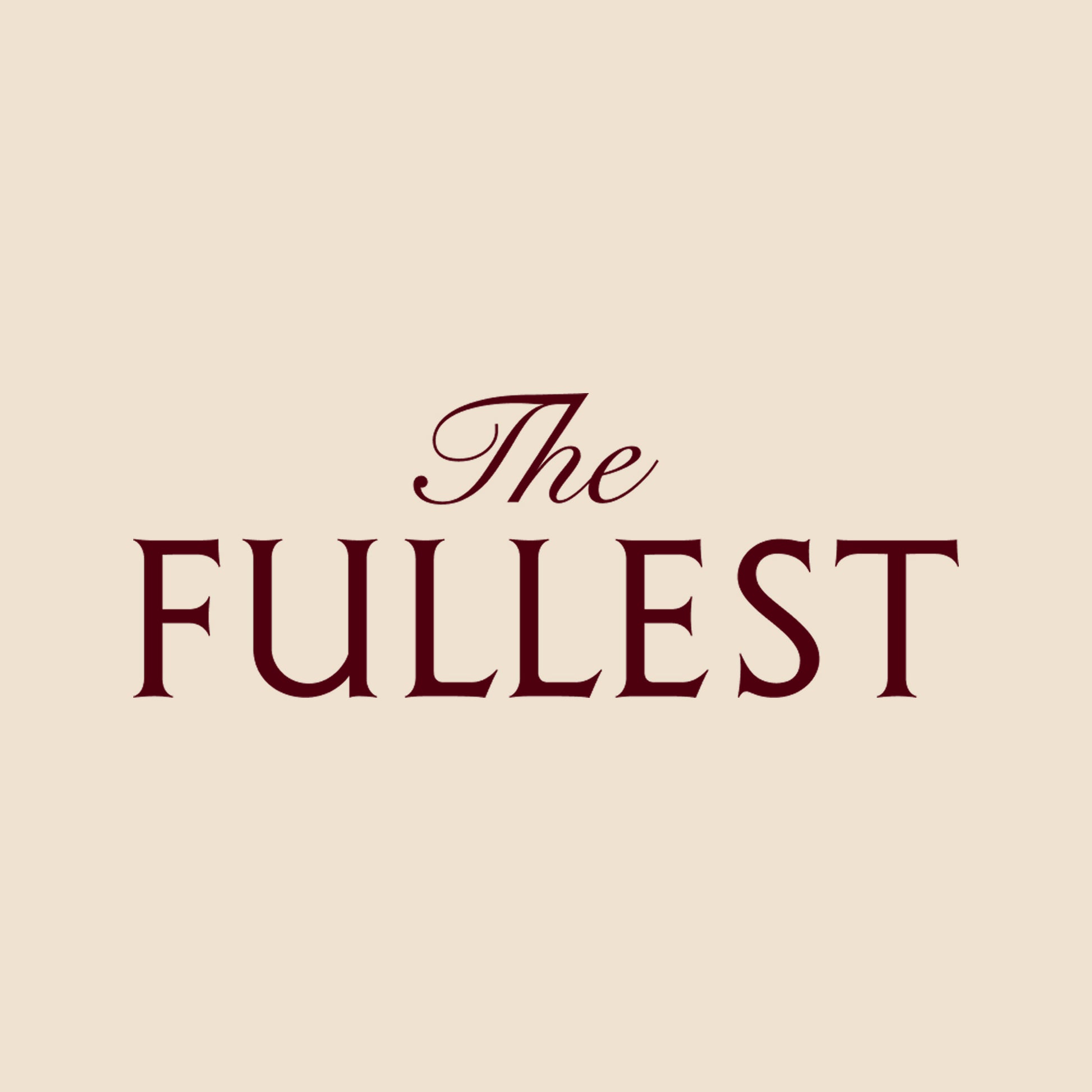 The THE FULLEST Gift Card features the brand's name in maroon serif font on a beige background, creating a feeling of wellness, warmth, and balance.
