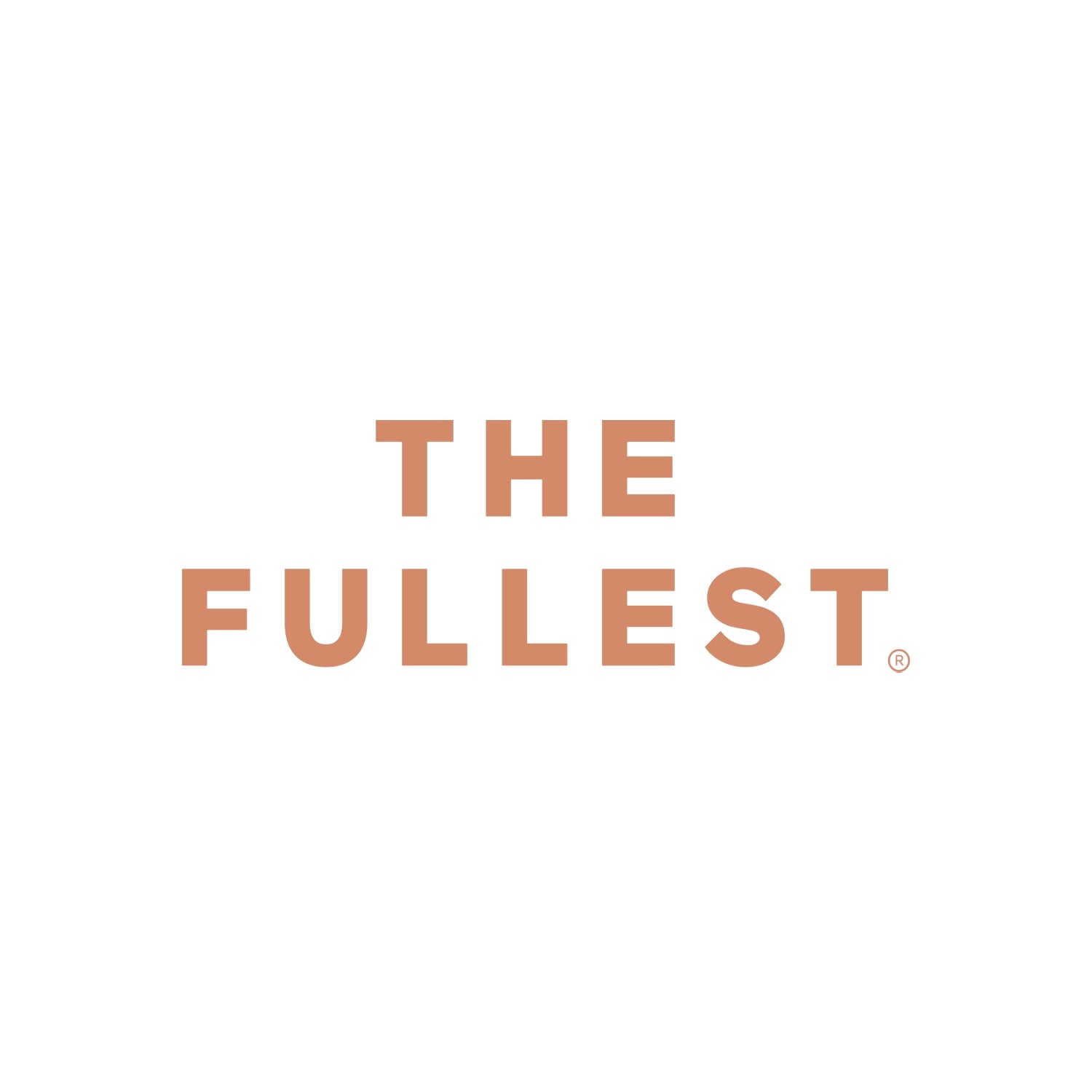 Logo of "THE FULLEST" gift card in minimalist saffron-colored font on a plain off-white background.